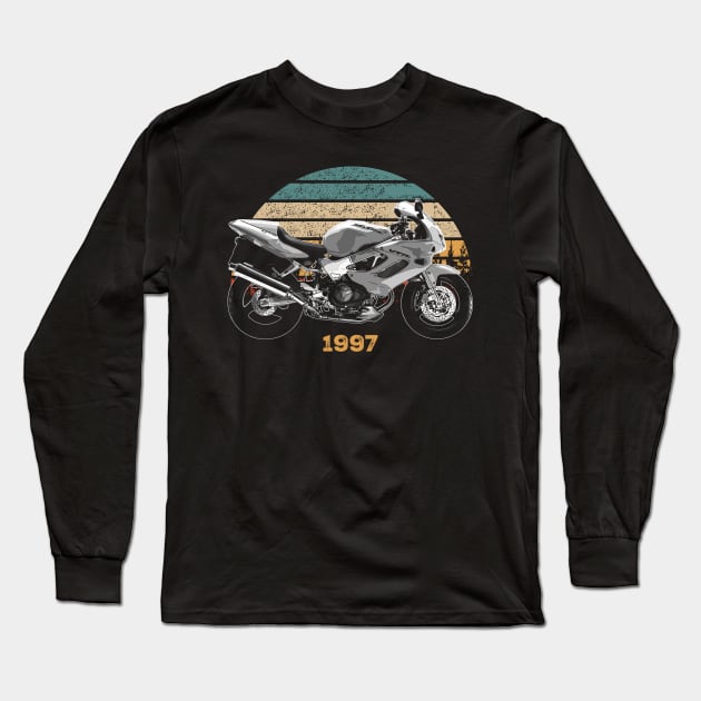 vtr1000 1997 Vintage Motorcycle Design Long Sleeve T-Shirt by Madisen Harvey